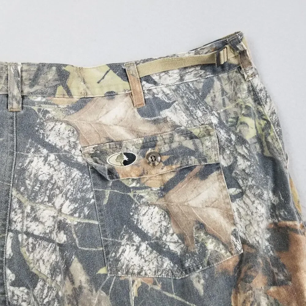 Mossy Oak Cargo Pants Mens 2XL 42x32‎ Brown Camouflage Adjustable Waist Hunting